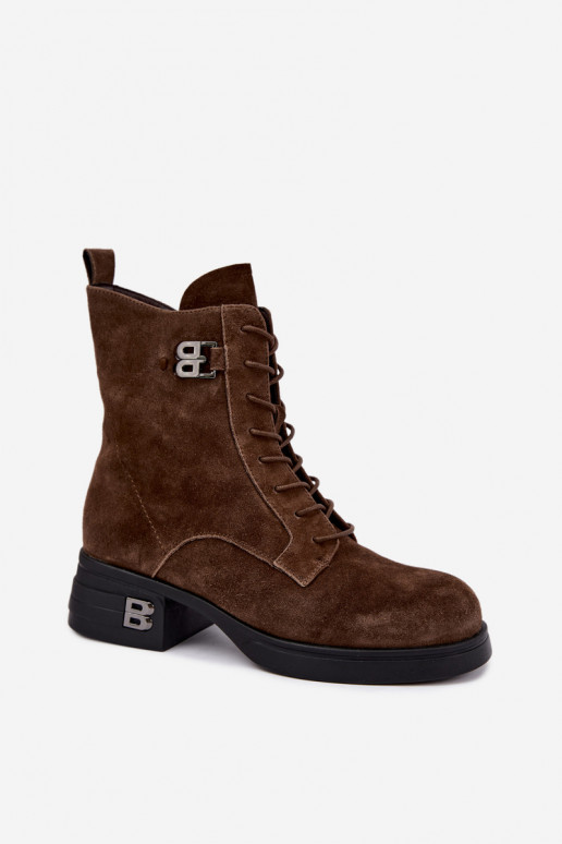 Faux suede gevoerde dameslaarzen Vinceza 67044 bruin