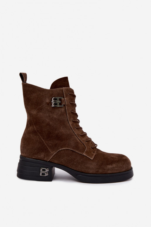 Faux suede gevoerde dameslaarzen Vinceza 67044 bruin