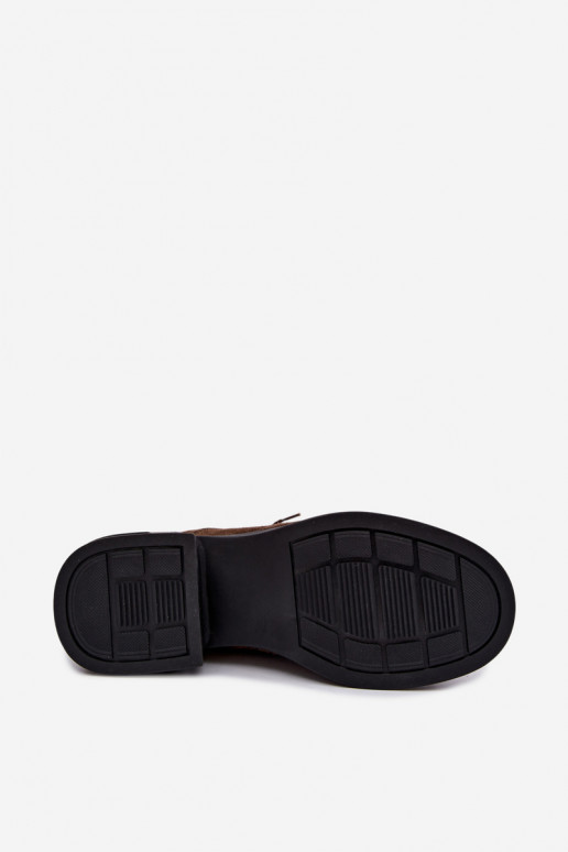 Faux suede gevoerde dameslaarzen Vinceza 67044 bruin