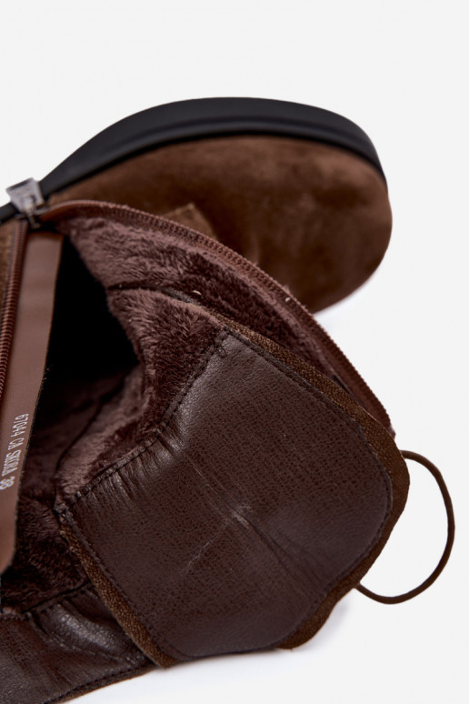 Faux suede gevoerde dameslaarzen Vinceza 67044 bruin