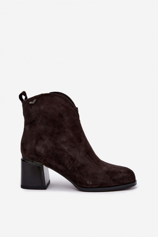 Faux suede laarzen met hakken Vinceza 91178 chocolade