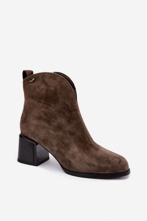 Faux suede laarzen met hakken Vinceza 91178 khaki