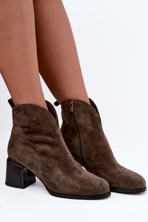 Faux suede laarzen met hakken Vinceza 91178 khaki