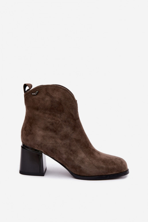 Faux suede laarzen met hakken Vinceza 91178 khaki
