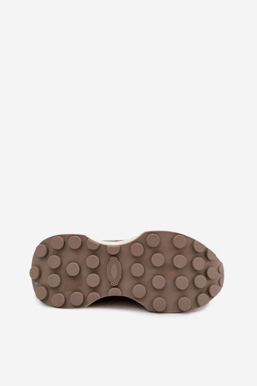 Faux suede dames sneakers Kobbo 67048 donkerbruin