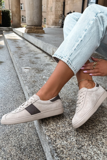 Synthetische suede dames sneakers Big Star UU274440 in zand 2