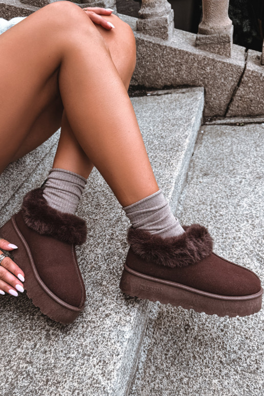Sneeuwlaarzen met platform en bont Big Star UU274203 w chocola