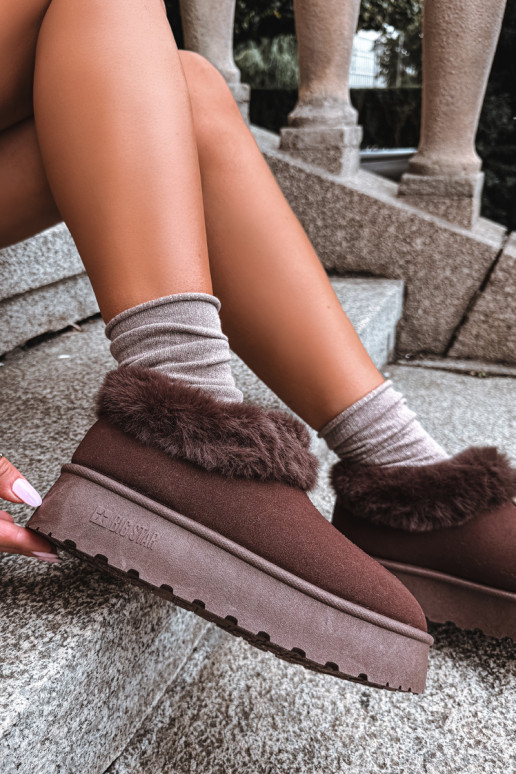 Sneeuwlaarzen met platform en bont Big Star UU274203 w chocola