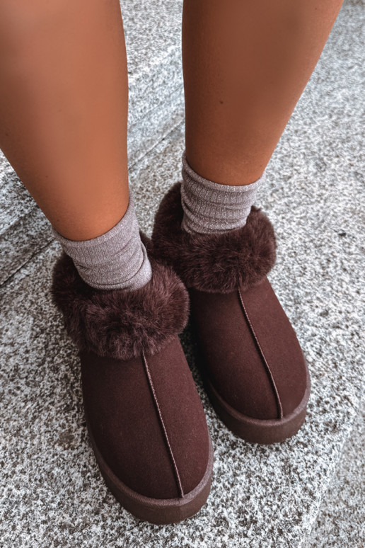Sneeuwlaarzen met platform en bont Big Star UU274203 w chocola