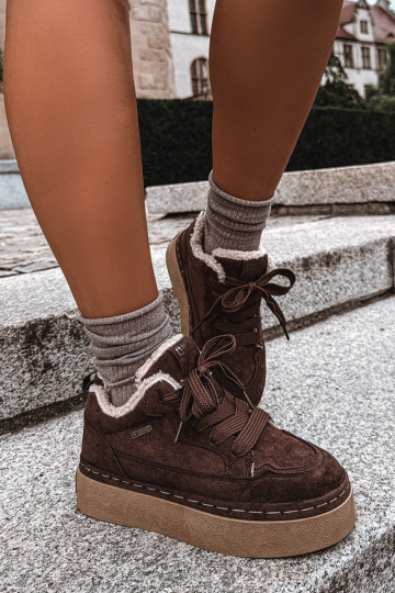 Sneeuwlaarzen met platform en veters Big Star UU274188 w chocola 2