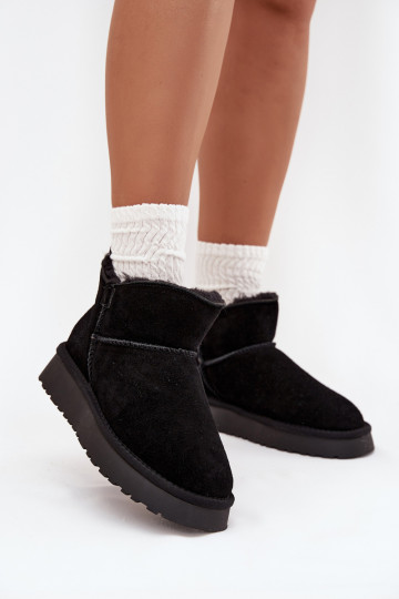 Geïsoleerde sneeuwlaarzen van faux suede met bont aan de binnenkant Vinceza 97961 zwart 2