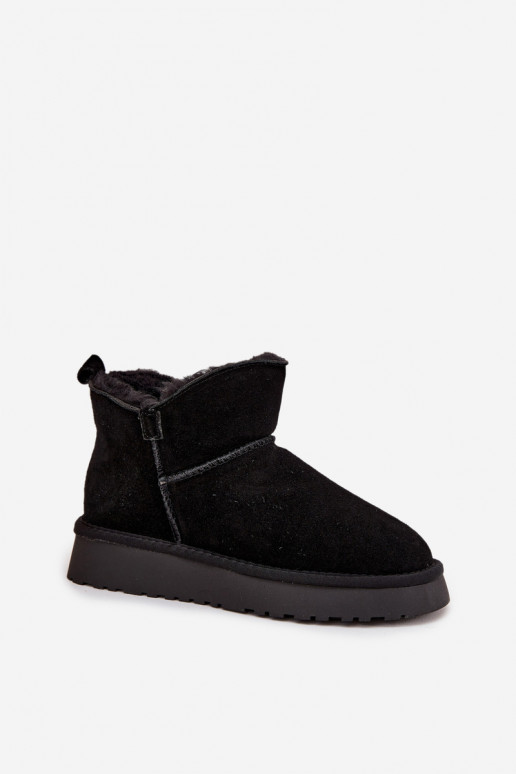 Geïsoleerde sneeuwlaarzen van faux suede met bont aan de binnenkant Vinceza 97961 zwart
