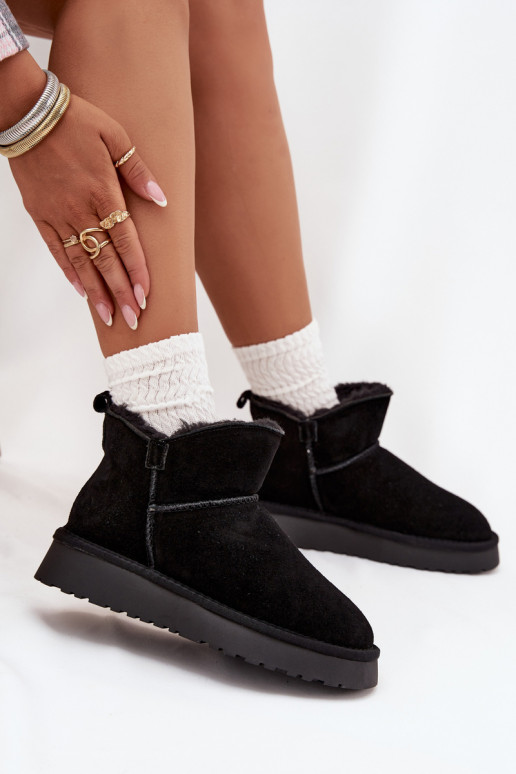 Geïsoleerde sneeuwlaarzen van faux suede met bont aan de binnenkant Vinceza 97961 zwart