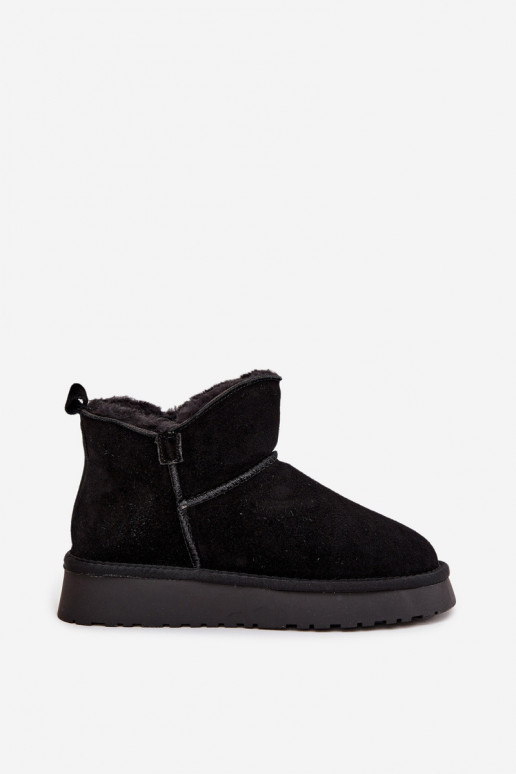 Geïsoleerde sneeuwlaarzen van faux suede met bont aan de binnenkant Vinceza 97961 zwart