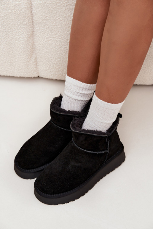 Geïsoleerde sneeuwlaarzen van faux suede met bont aan de binnenkant Vinceza 97961 zwart