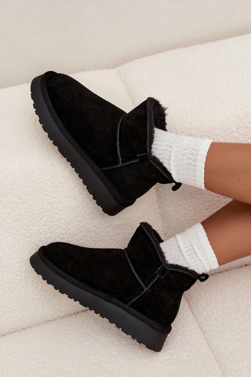 Geïsoleerde sneeuwlaarzen van faux suede met bont aan de binnenkant Vinceza 97961 zwart