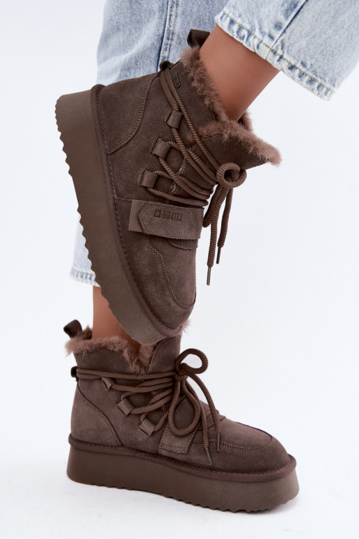 Dames suede sneeuwlaarzen bruin Big Star