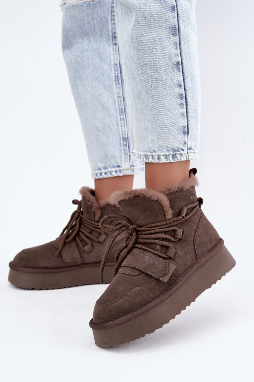 Dames suede sneeuwlaarzen bruin Big Star