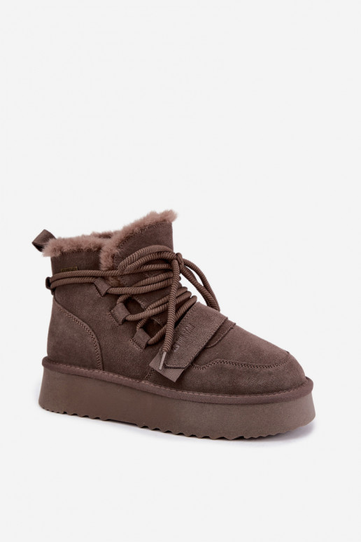 Dames suede sneeuwlaarzen bruin Big Star