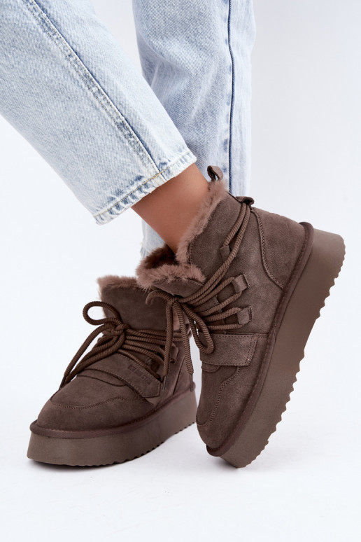 Dames suede sneeuwlaarzen bruin Big Star