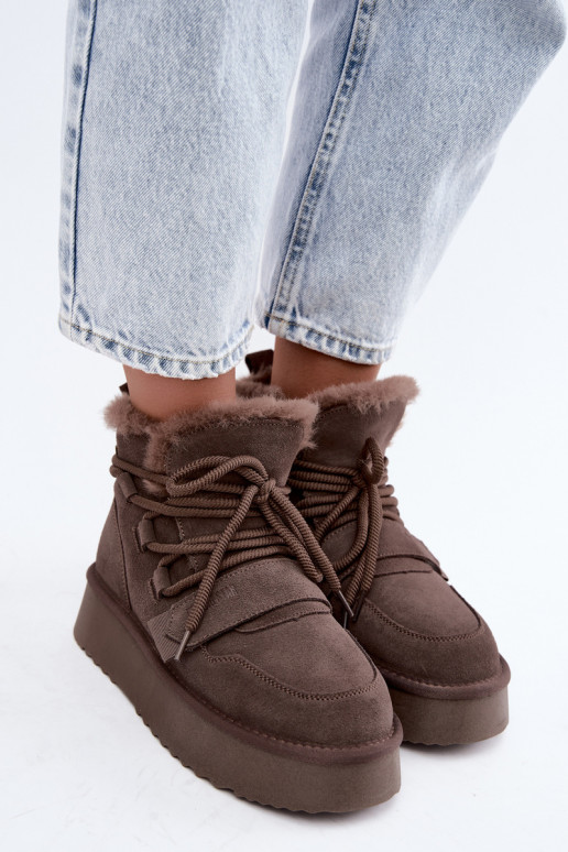 Dames suede sneeuwlaarzen bruin Big Star