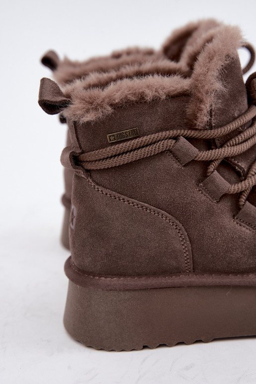 Dames suede sneeuwlaarzen bruin Big Star