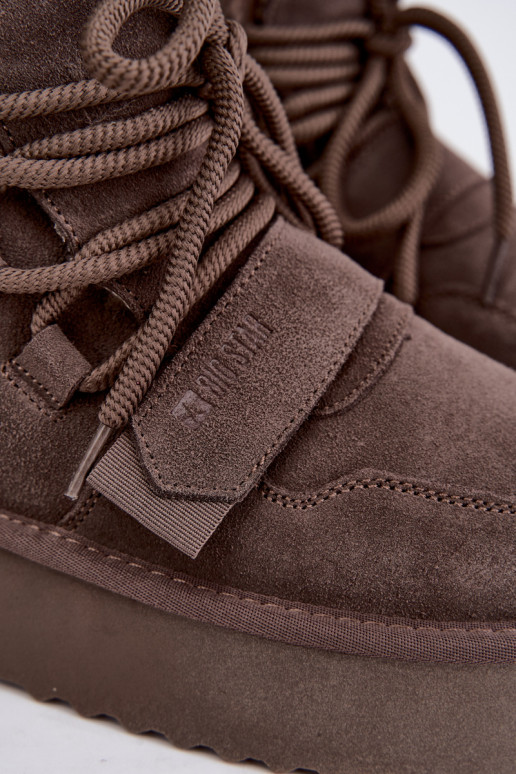 Dames suede sneeuwlaarzen bruin Big Star