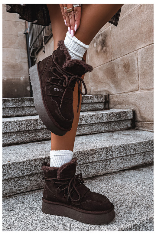 Dames suede sneeuwlaarzen chocolade Big Star