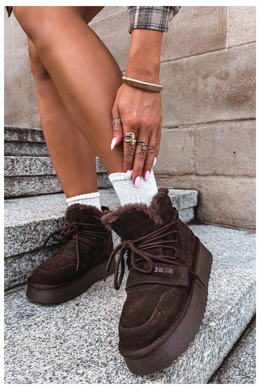 Dames suede sneeuwlaarzen chocolade Big Star