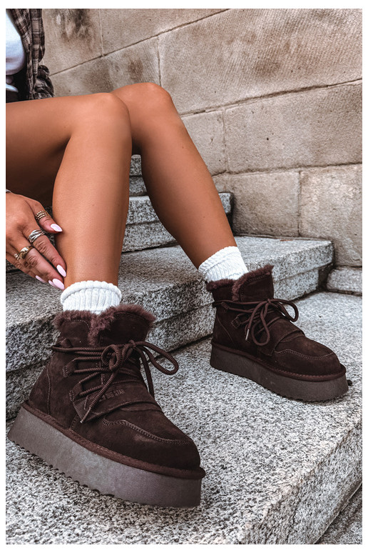 Dames suede sneeuwlaarzen chocolade Big Star