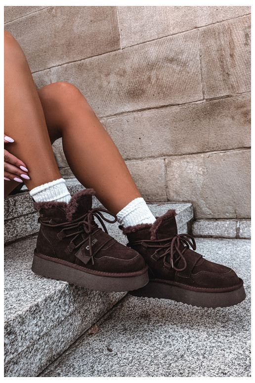 Dames suede sneeuwlaarzen chocolade Big Star