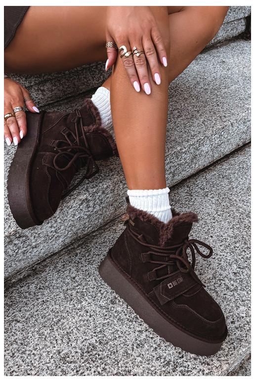 Dames suede sneeuwlaarzen chocolade Big Star