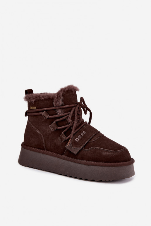 Dames suede sneeuwlaarzen chocolade Big Star