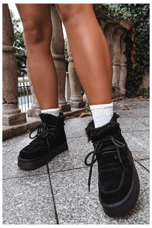 Dames suede sneeuwlaarzen zwart Big Star