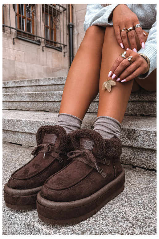 sneeuwschoenen met platform en isolatie Big Star UU274214 in chocoladekleur