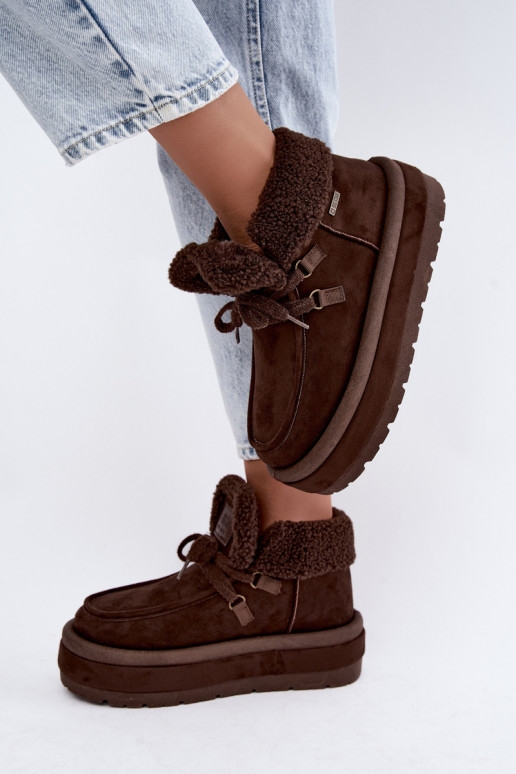 sneeuwschoenen met platform en isolatie Big Star UU274214 in chocoladekleur