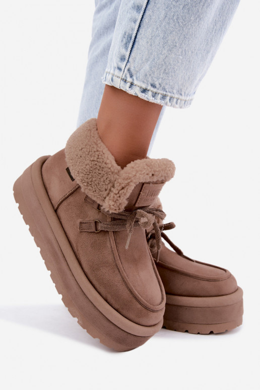 sneeuwschoenen met platform en isolatie Big Star UU274215 in zandkleur