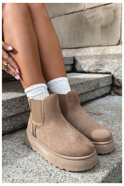 sneeuwschoenen voor dames met platform Big Star UU274173 in zandkleur