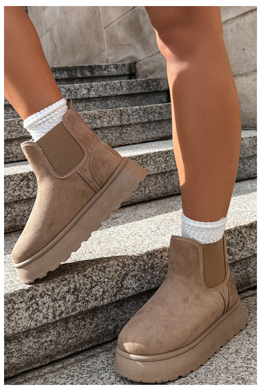 sneeuwschoenen voor dames met platform Big Star UU274173 in zandkleur