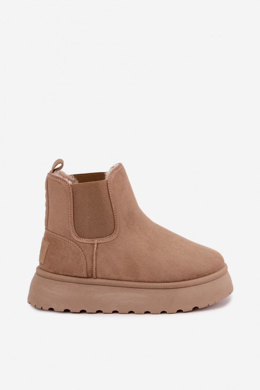 sneeuwschoenen voor dames met platform Big Star UU274173 in zandkleur
