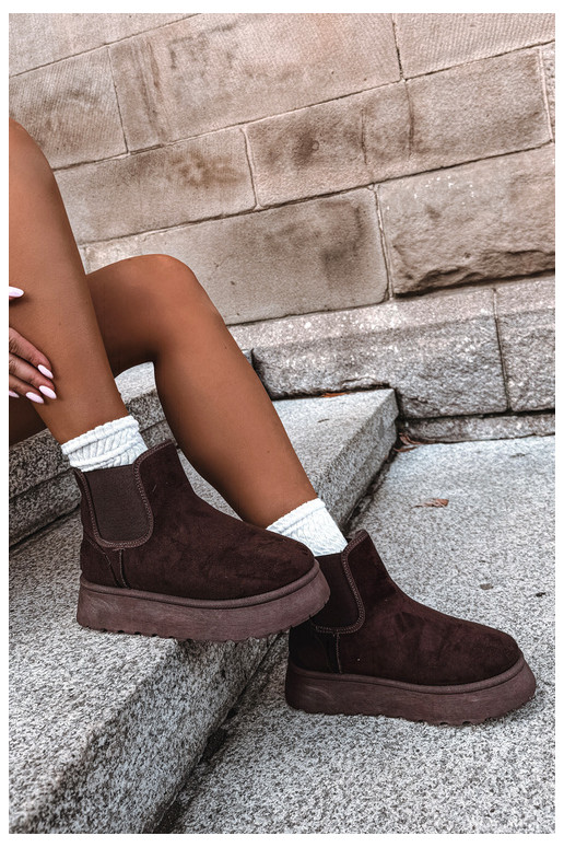 sneeuwschoenen voor dames met platform Big Star UU274174 in chocoladekleur
