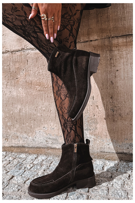 natuurlijke suede geïsoleerde laarzen voor dames Big Star UU274602 in chocoladekleur