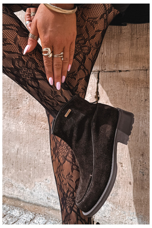 natuurlijke suede geïsoleerde laarzen voor dames Big Star UU274602 in chocoladekleur