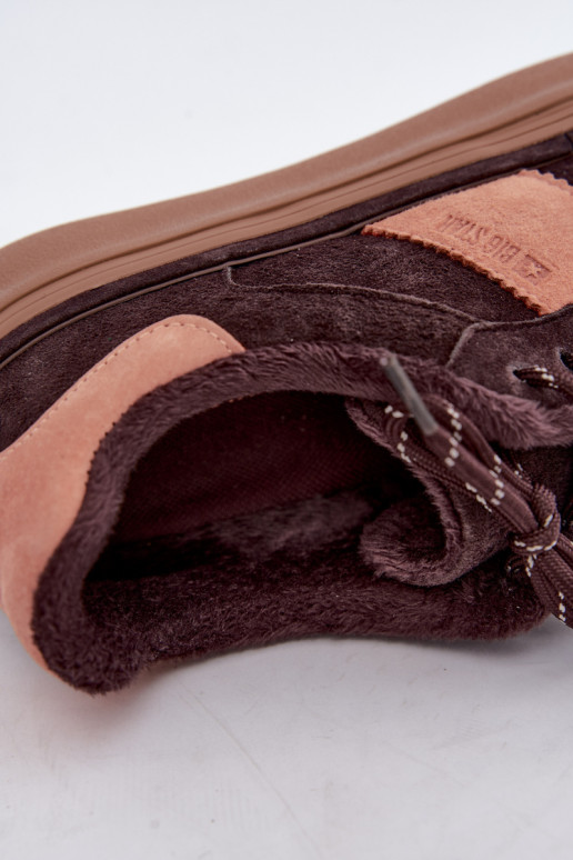 faux suede sneakers model laarzen voor dames geïsoleerd Big Star UU274770 in chocoladekleur