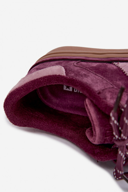 Paarse dames sneakers van faux suede met isolatie Big Star UU274772
