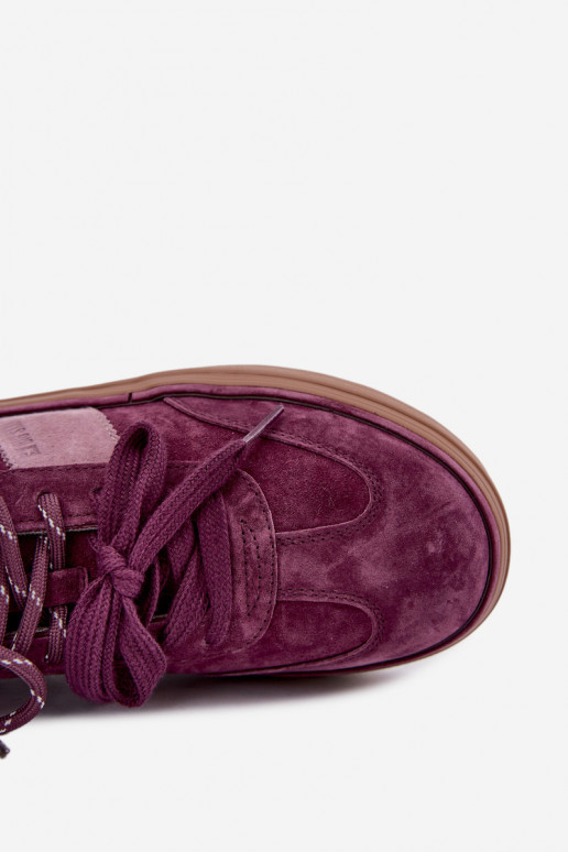 Paarse dames sneakers van faux suede met isolatie Big Star UU274772
