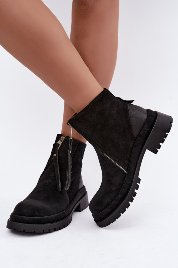 Geïsoleerde suède schoenen voor dames Tai turiciejka K7732-01 in zwarte kleur 2