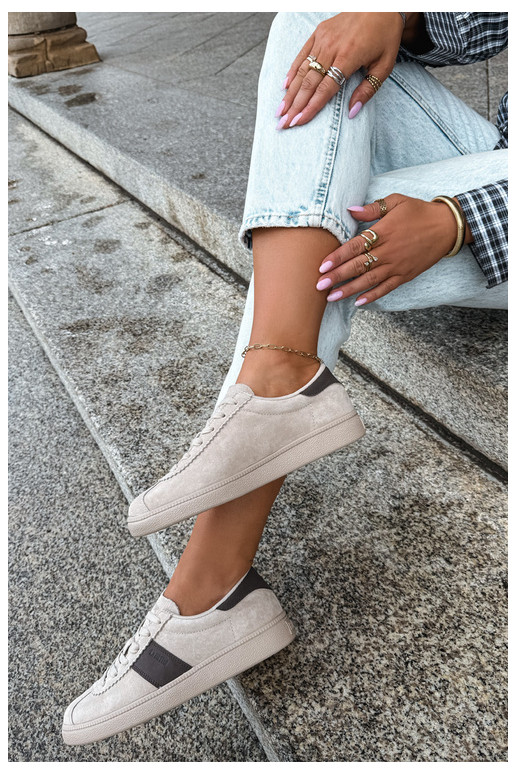 Synthetische suede dames sneakers Big Star UU274440 in zand
