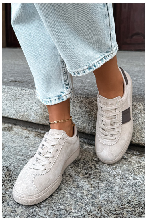 Synthetische suede dames sneakers Big Star UU274440 in zand