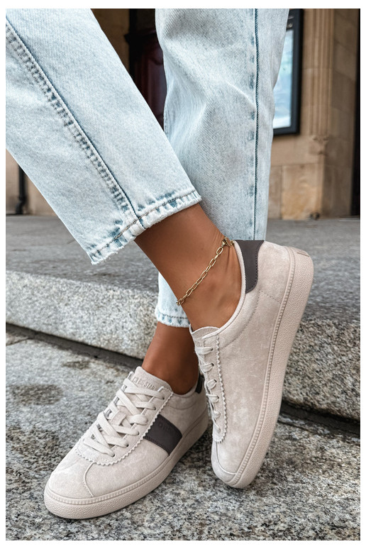 Synthetische suede dames sneakers Big Star UU274440 in zand